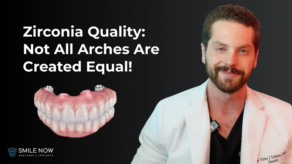 Thumbnail for a video about the quality of zirconia teeth implants and how not all zirconia arches are created equal.